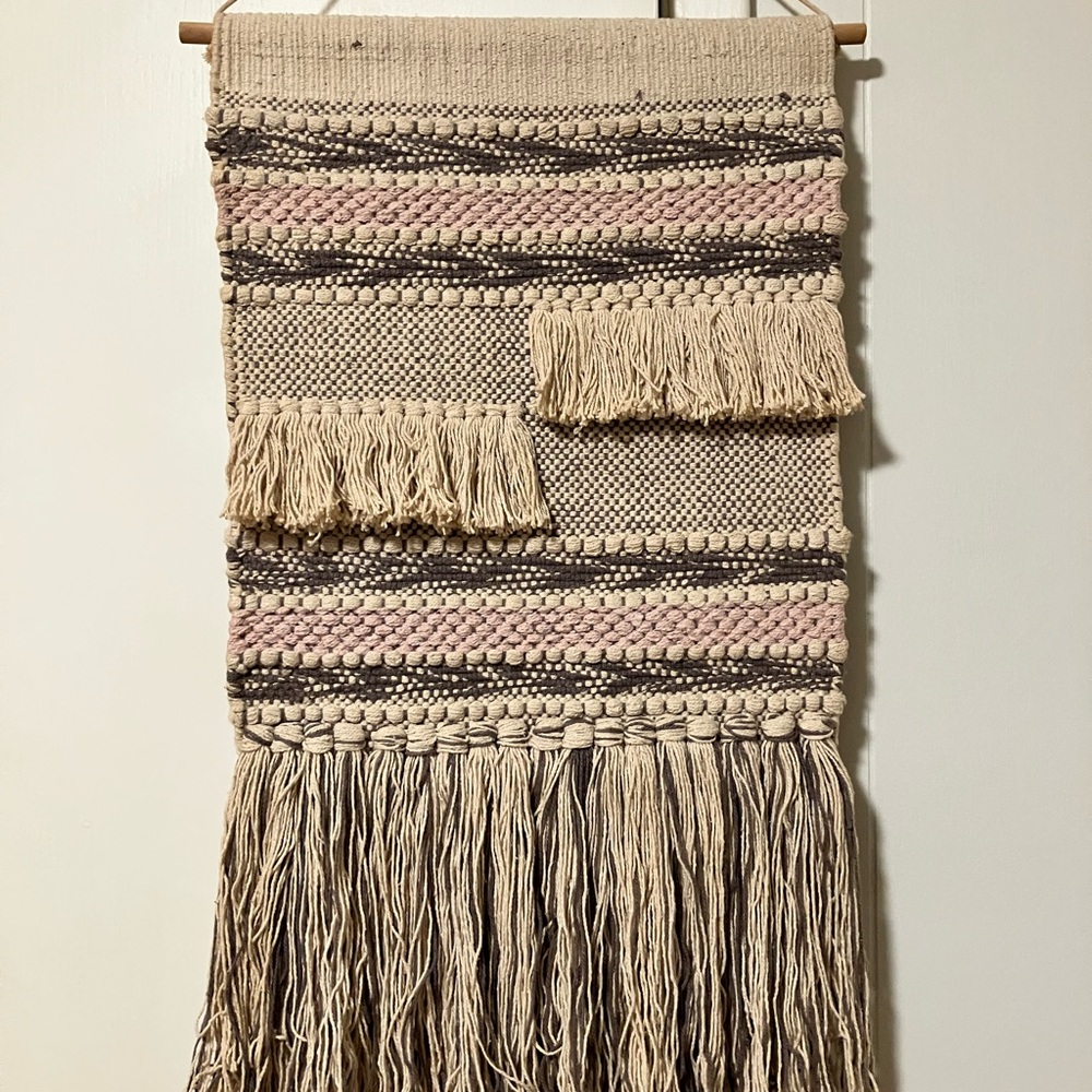 Boho Woven Wall Hanging with Fringe